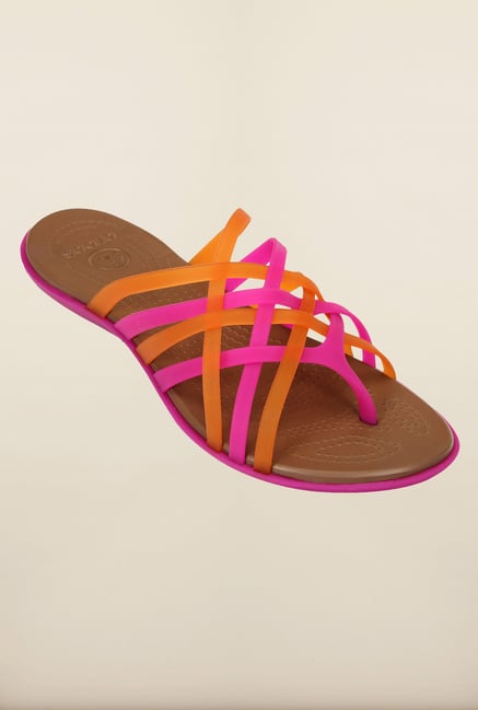 Crocs Fuchsia & Bronze Flip Flops Crocs Fuchsia & Bronze Flip Flops