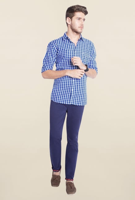 Parx Blue & White Checks Shirt Parx Blue & White Checks Shirt