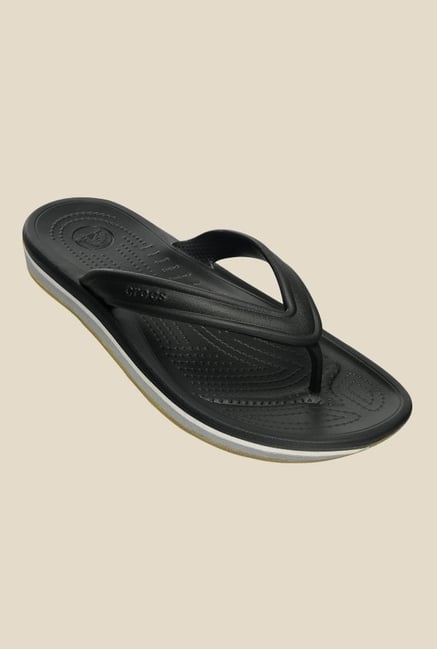 Crocs Retro Black & Light Grey Flip Flops Crocs Retro Black & Light Grey Flip Flops