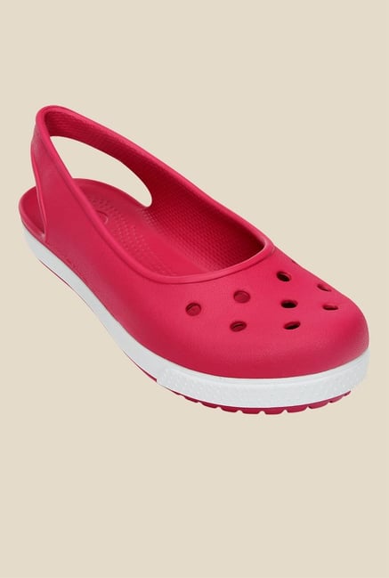 Crocs Crocband Airy Raspberry & White Sling Back Sandals Crocs Crocband Airy Raspberry & White Sling Back Sandals