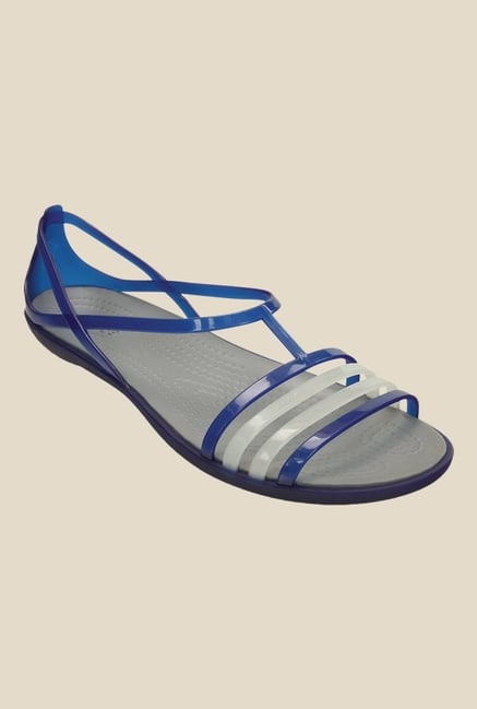 Crocs Isabella Cerulean Blue Slide Sandals Crocs Isabella Cerulean Blue Slide Sandals