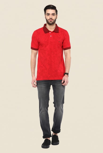 Turtle Red Printed Polo T Shirt Turtle Red Printed Polo T Shirt
