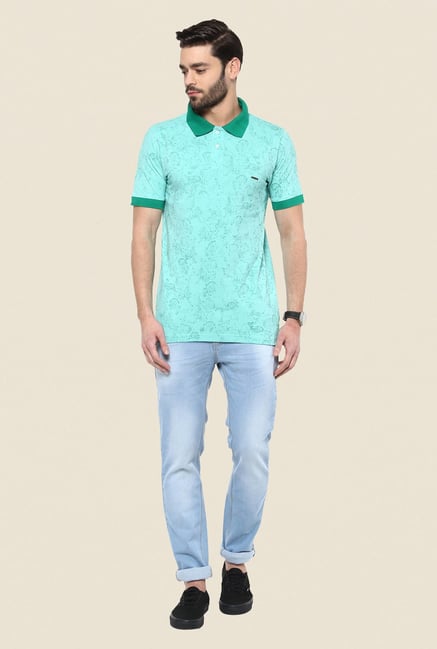 Turtle Sea Green Printed Polo T Shirt Turtle Sea Green Printed Polo T Shirt