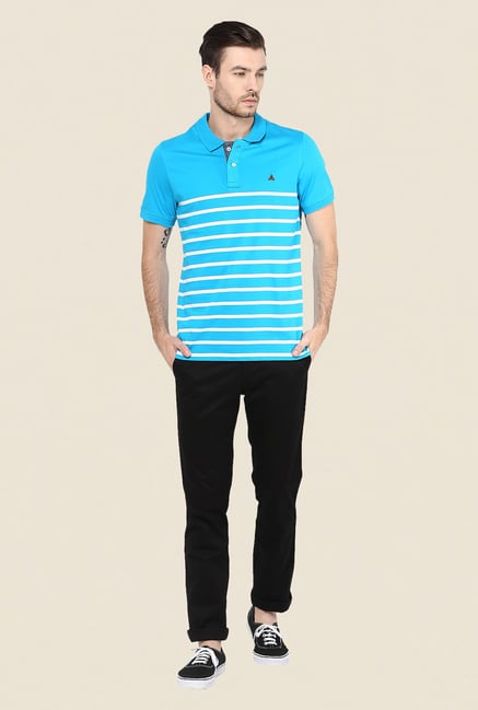 Turtle Sky Blue Striped Polo T Shirt Turtle Sky Blue Striped Polo T Shirt