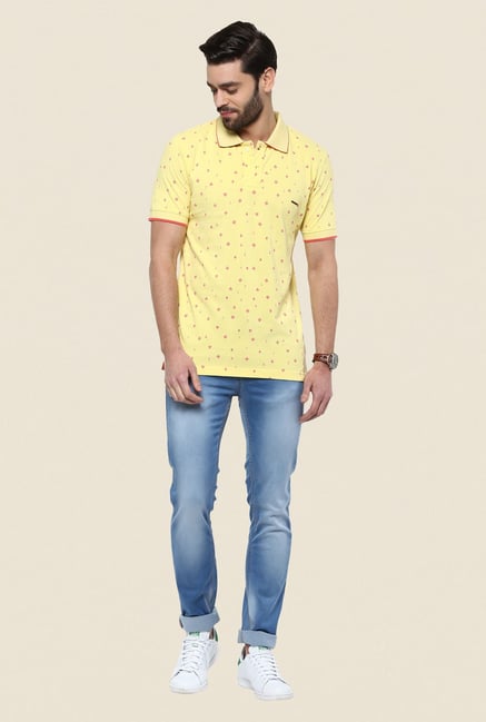 Turtle Yellow Printed Polo T Shirt Turtle Yellow Printed Polo T Shirt