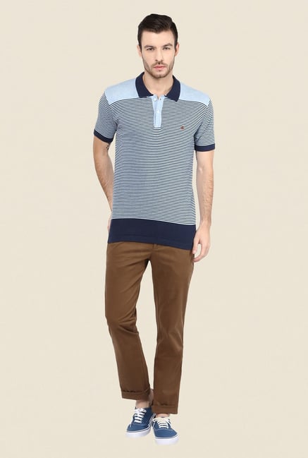 Turtle Blue Striped Polo T Shirt Turtle Blue Striped Polo T Shirt