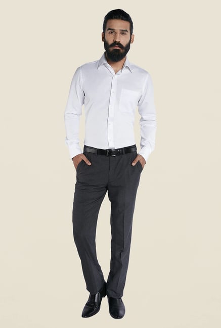 Raymond White Solid Cotton Full Sleeve Shirt Raymond White Solid Cotton Full Sleeve Shirt