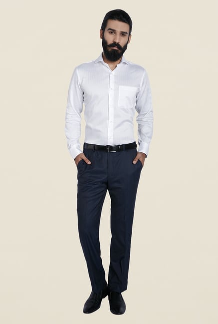 Raymond White Striped Full Sleeve Shirt Raymond White Striped Full Sleeve Shirt