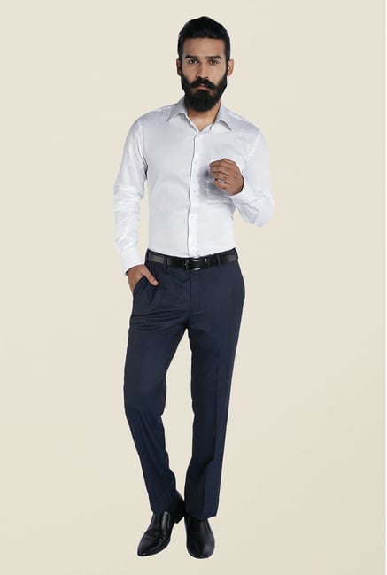 Raymond White Cotton Regular Fit Solid Shirt Raymond White Cotton Regular Fit Solid Shirt