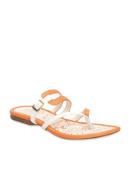 La Briza Orange & White Thong Sandals La Briza Orange & White Thong Sandals