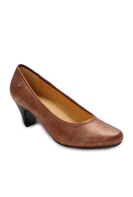 La Briza Brown Block Heeled Pumps La Briza Brown Block Heeled Pumps