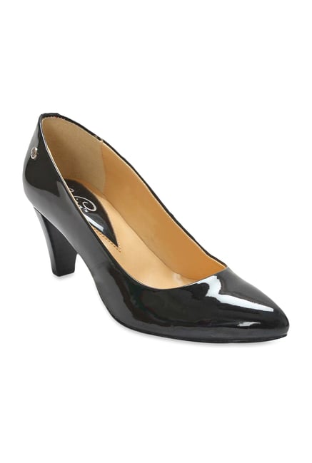 La Briza Black Block Heeled Pumps La Briza Black Block Heeled Pumps