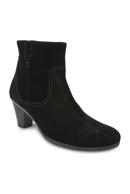 La Briza Black Block Heeled Booties La Briza Black Block Heeled Booties