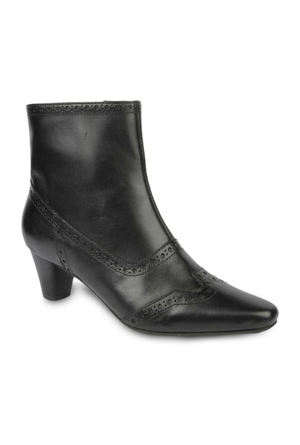 La Briza Black Block Heeled Booties La Briza Black Block Heeled Booties