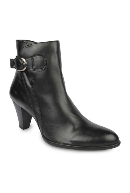 La Briza Black Block Heeled Booties La Briza Black Block Heeled Booties