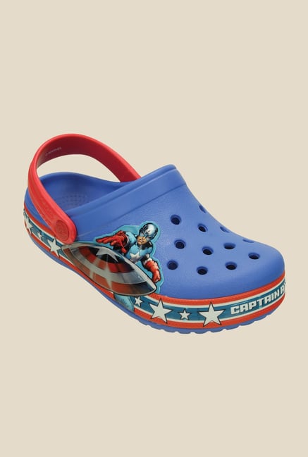 Crocs Crocband Captain America Varsity Blue & Red Clogs Crocs Crocband Captain America Varsity Blue & Red Clogs