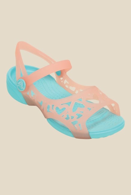 Crocs Adrina Hearts Melon & Pool Sling Back Sandals Crocs Adrina Hearts Melon & Pool Sling Back Sandals