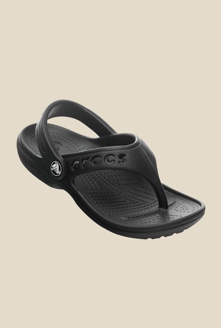 Crocs Baya Black Back Strap Flip Flops Crocs Baya Black Back Strap Flip Flops