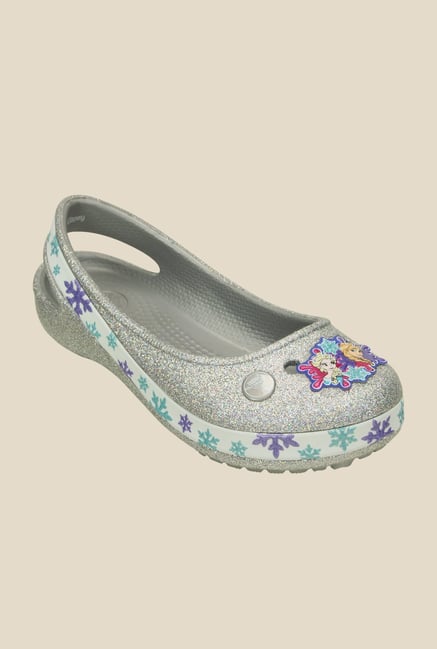 Crocs Genna II GS Silver Sling Back Sandals Crocs Genna II GS Silver Sling Back Sandals