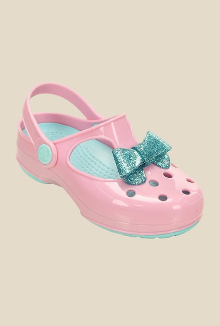 Crocs Carlie Glitter Bow Maryjane Carnation Clogs Crocs Carlie Glitter Bow Maryjane Carnation Clogs