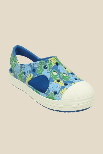 Crocs BumpIt Tropical K Blue & Oyster Sandals Crocs BumpIt Tropical K Blue & Oyster Sandals