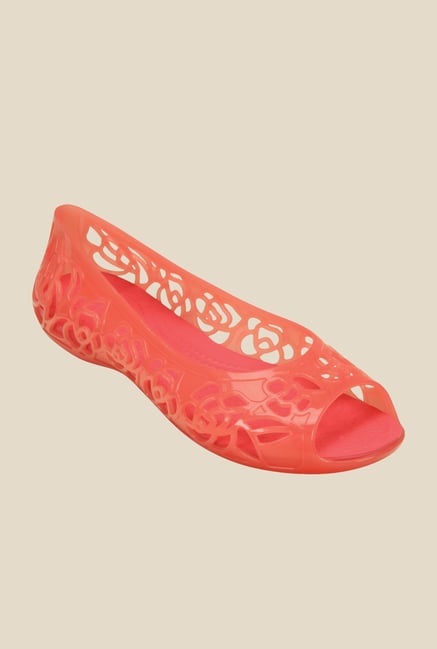 Crocs Isabella Jelly PS Coral Peeptoe Shoes Crocs Isabella Jelly PS Coral Peeptoe Shoes