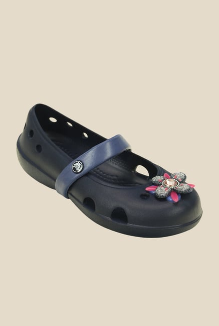 Crocs Keeley Springtime PS Navy & Bijou Blue Mary Jane Shoes Crocs Keeley Springtime PS Navy & Bijou Blue Mary Jane Shoes