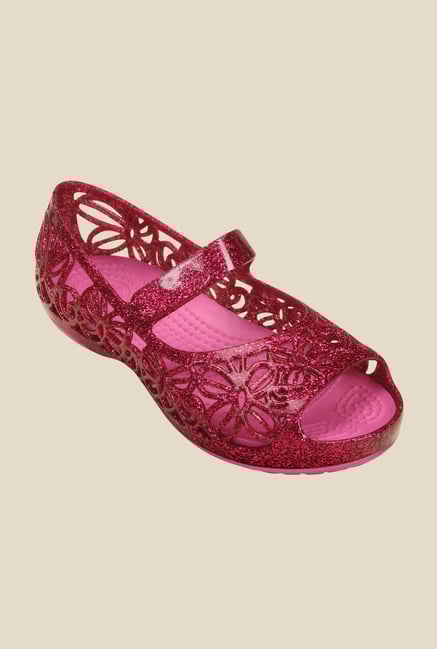 Crocs Isabella Glitter PS Fuchsia & Pink Mary Jane Shoes Crocs Isabella Glitter PS Fuchsia & Pink Mary Jane Shoes