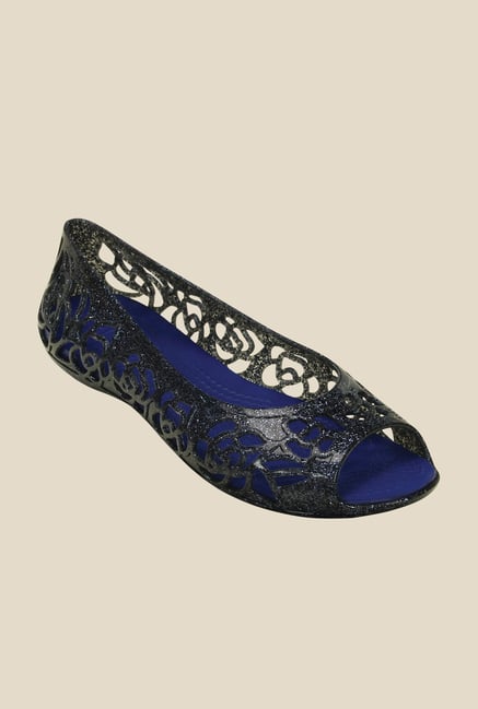 Crocs Isabella Glitter PS Navy & Cerulean Blue Peeptoe Shoes Crocs Isabella Glitter PS Navy & Cerulean Blue Peeptoe Shoes