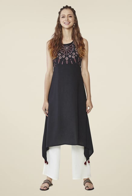 Global Desi Black Printed Kurta Global Desi Black Printed Kurta