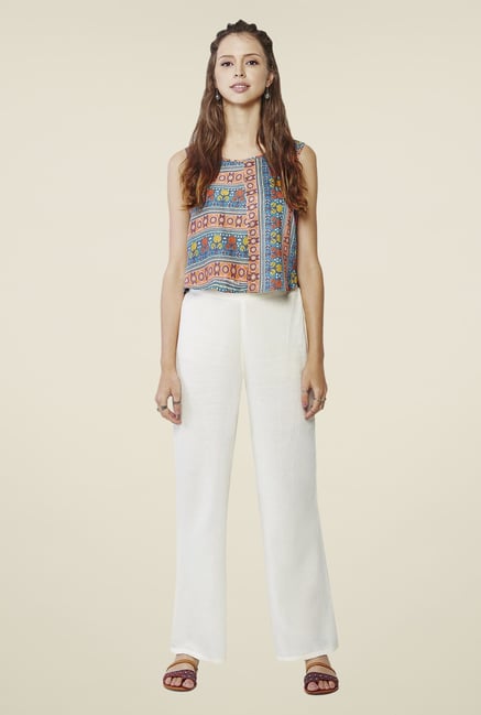 Global Desi Multicolor Floral Print Top Global Desi Multicolor Floral Print Top