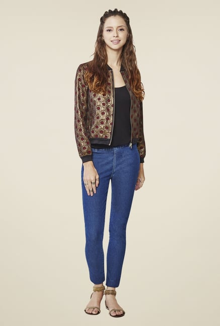 Global Desi Gold Printed Jacket Global Desi Gold Printed Jacket