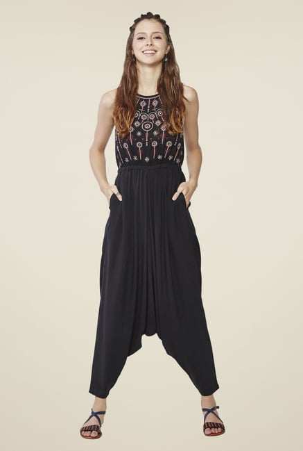 Global Desi Black Printed Jumpsuit Global Desi Black Printed Jumpsuit