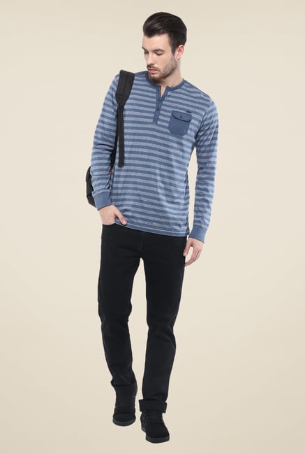 Mufti Blue Striped T Shirt Mufti Blue Striped T Shirt