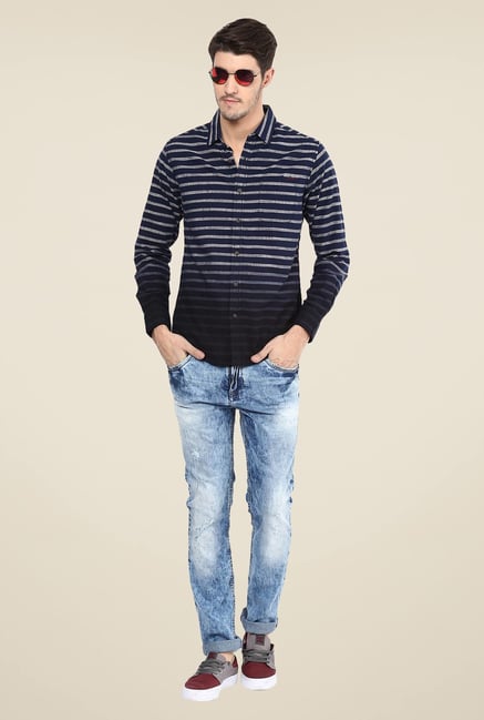 Mufti Mid Blue Distressed Jeans Mufti Mid Blue Distressed Jeans