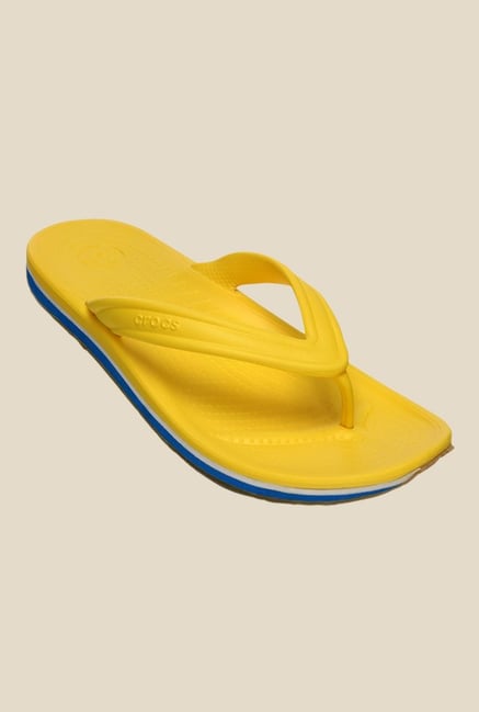 Crocs Retro Yellow & Ocean Flip Flops Crocs Retro Yellow & Ocean Flip Flops