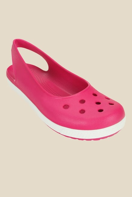 Crocs Crocband Airy Candy Pink & White Sling Back Sandals Crocs Crocband Airy Candy Pink & White Sling Back Sandals