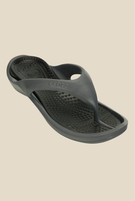 Crocs Athens II Charcoal Grey Flip Flops Crocs Athens II Charcoal Grey Flip Flops