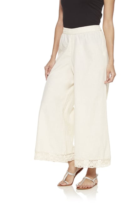 Utsa by Westside Off White Lace Palazzos Utsa by Westside Off White Lace Palazzos