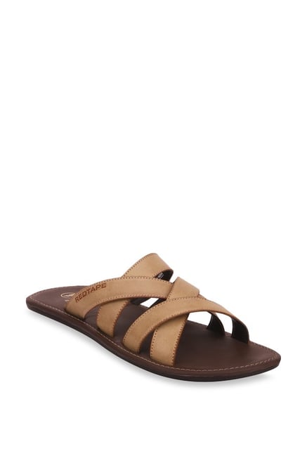 Red Tape Dark Beige Cross Strap Sandals Red Tape Dark Beige Cross Strap Sandals