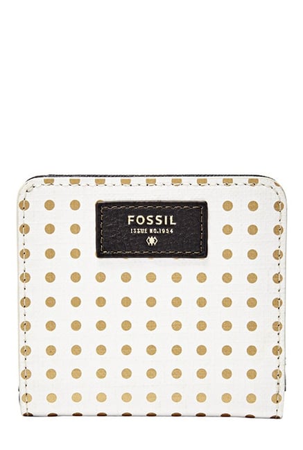 Fossil White & Golden Polka Dot Leather Wallet Fossil White & Golden Polka Dot Leather Wallet