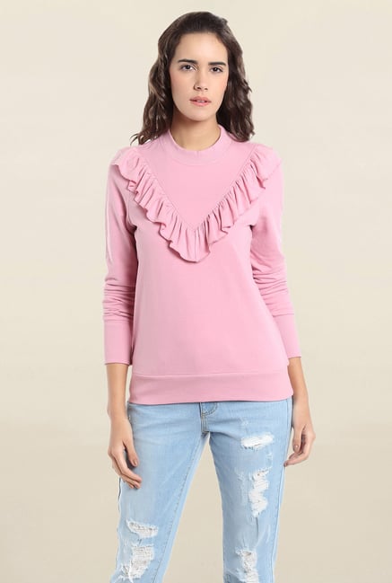 Vero Moda Pink Polyester Sweater Vero Moda Pink Polyester Sweater