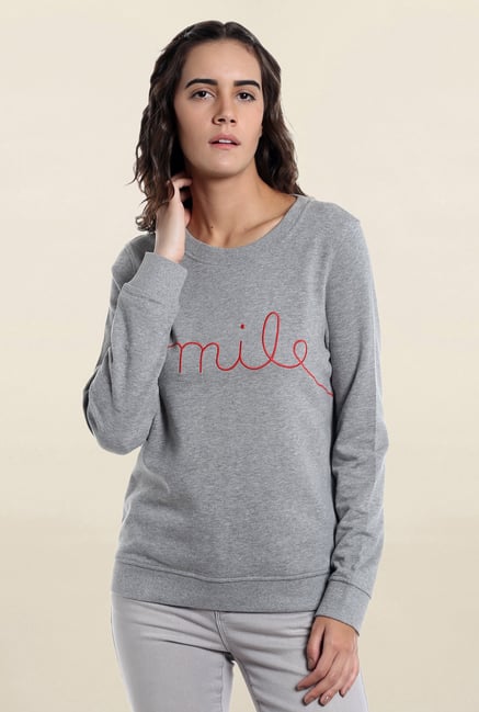 Vero Moda Grey Embroidered Sweater Vero Moda Grey Embroidered Sweater