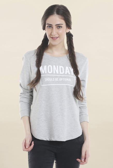Only Grey Graphic Print Sweater Only Grey Graphic Print Sweater