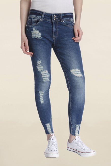 Only Blue Slim Fit Tattered Jeans Only Blue Slim Fit Tattered Jeans