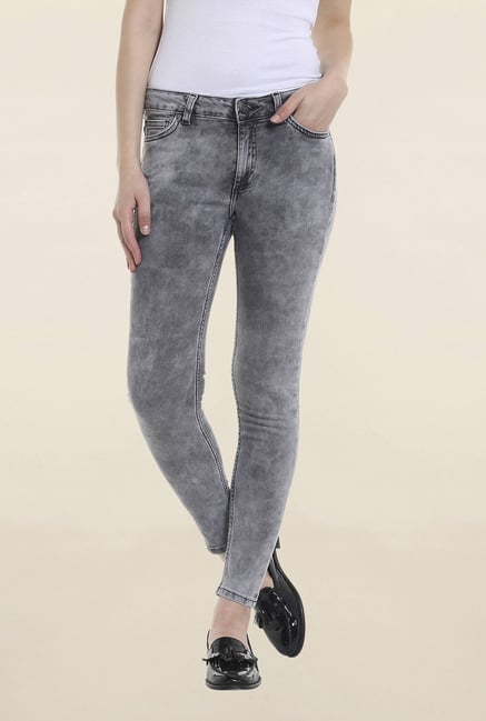 Only Grey Slim Fit Acid Wash Jeans Only Grey Slim Fit Acid Wash Jeans