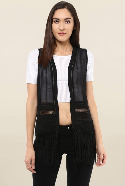 109 F Black Sleeveless Shrug 109 F Black Sleeveless Shrug