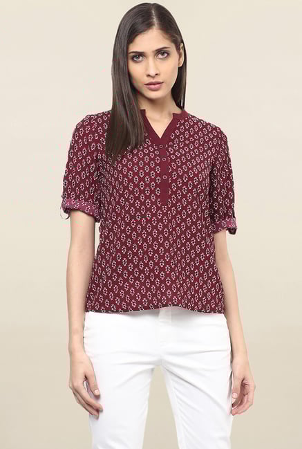 109 F Maroon Printed Top 109 F Maroon Printed Top