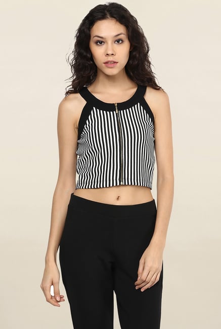 109 F Black & White Striped Crop Top 109 F Black & White Striped Crop Top
