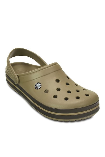 Crocs Crocband Khaki & Espresso Back Strap Clogs Crocs Crocband Khaki & Espresso Back Strap Clogs